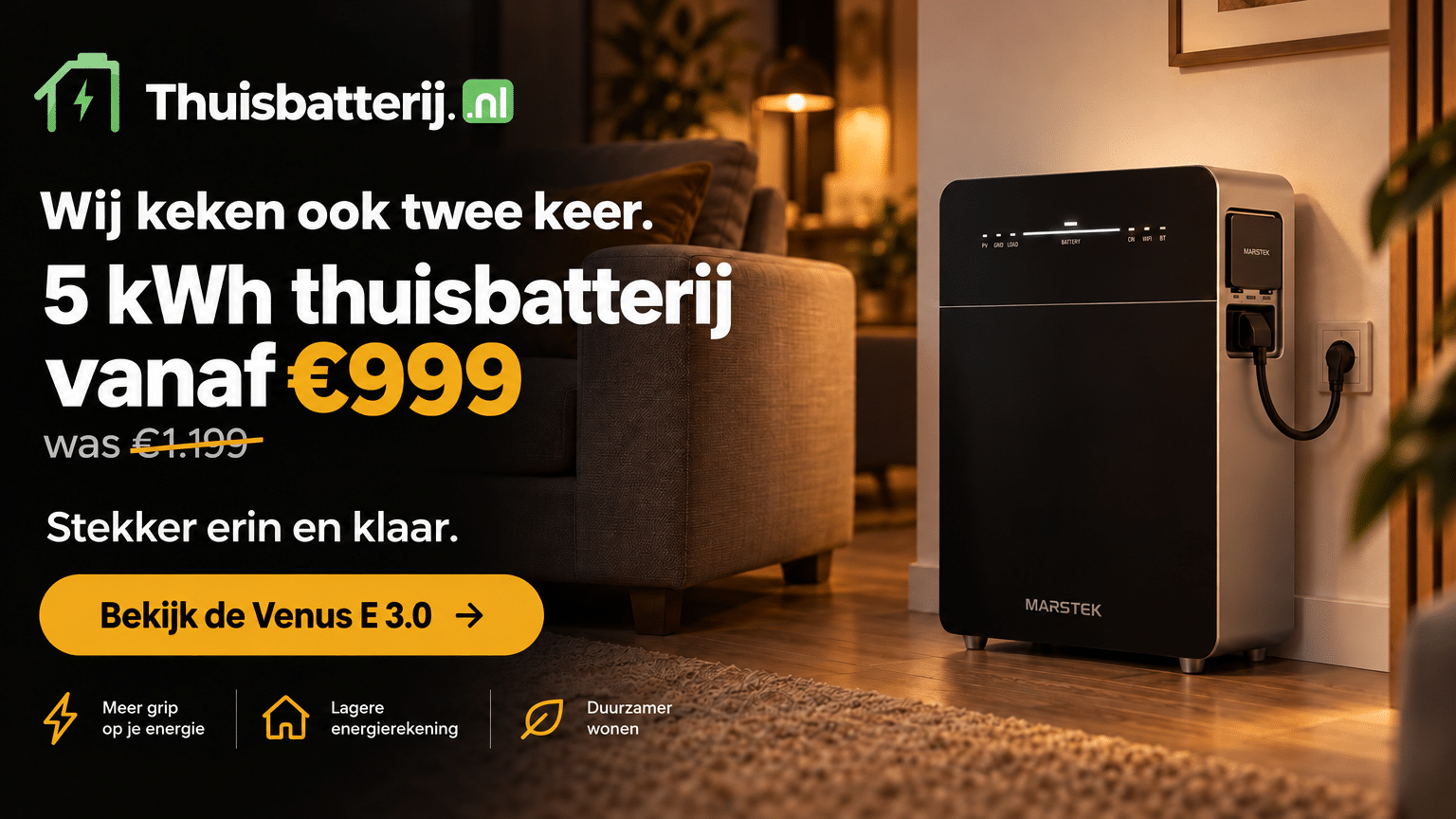 Marstek Venus E gen 3 stekkerbatterij