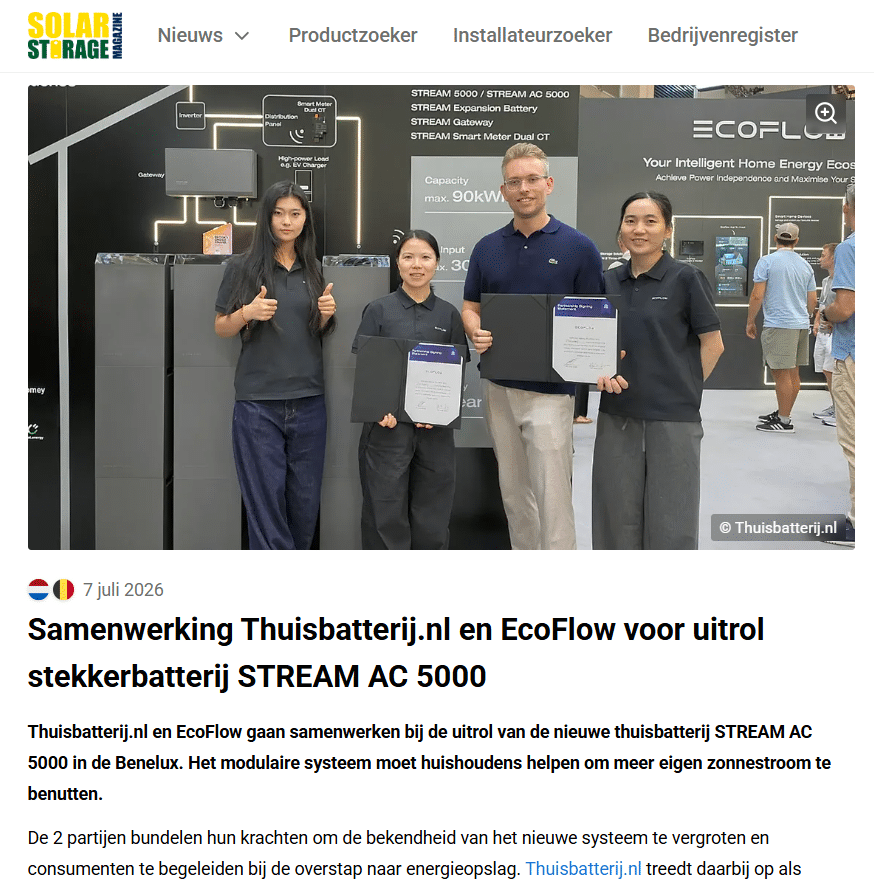 EcoFlow en Thuisbatterij.nl samenwerking